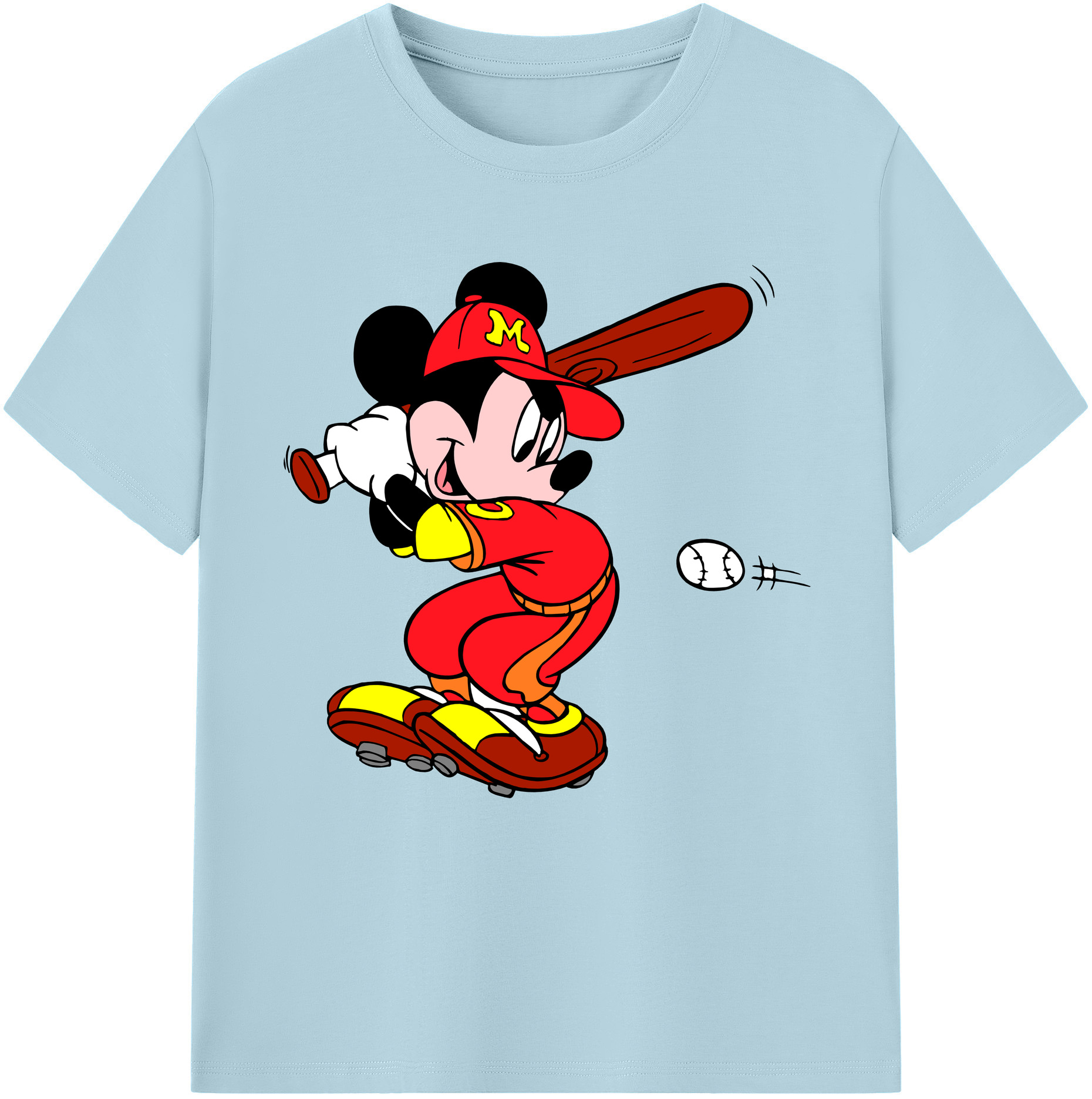 （画像用） ミッキーマウス Mickey Mouse 綿100％半袖Tシャツ（フロントプリント）